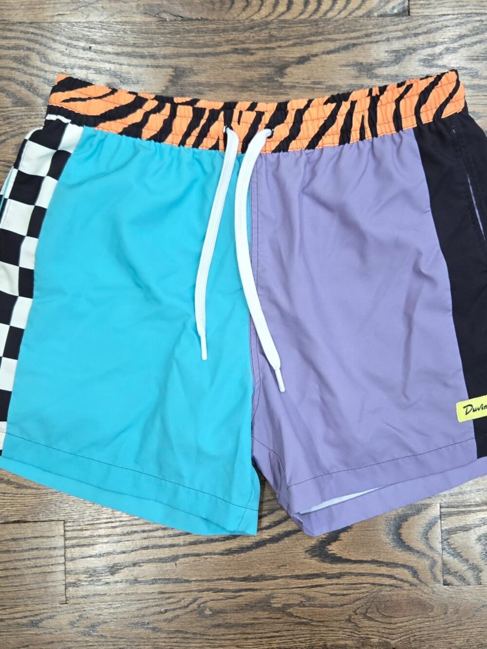 Duvin Zebra Waist Swim Shorts Colorblock Men's L 32-35